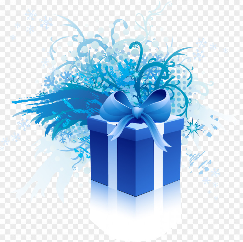 Beautiful Blue Gift Box Card Coupon Voucher Shop PNG