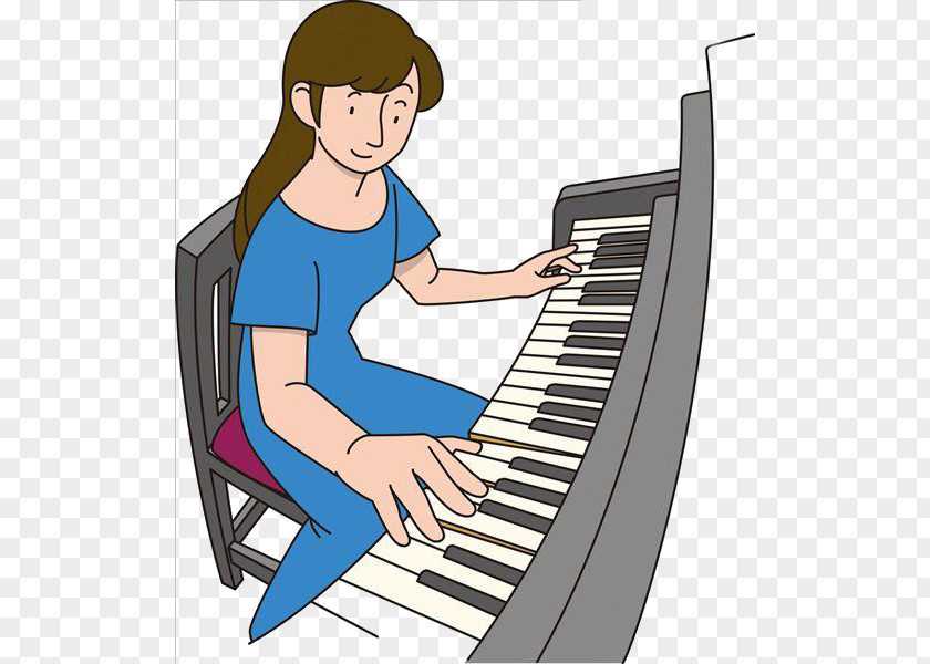 Cartoon Woman Playing The Piano Player Royalty-free Clip Art PNG