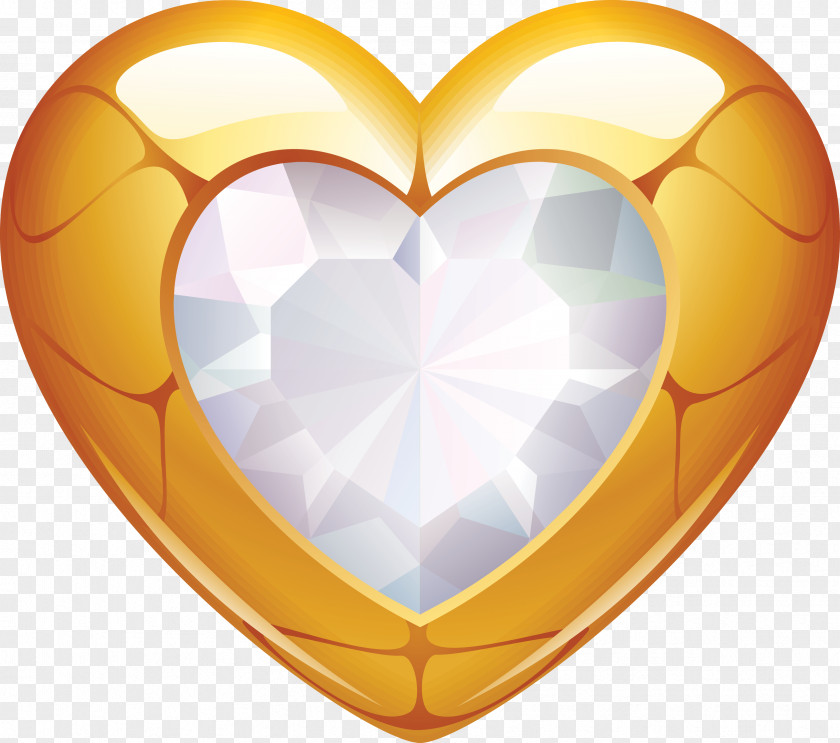 Diamond Heart Rose Gold PNG