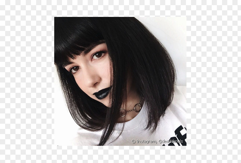 Hair Black Coloring Bangs Pixie Cut PNG
