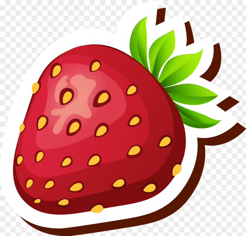 Vector Cartoon Strawberry 1 Aedmaasikas Fruit PNG