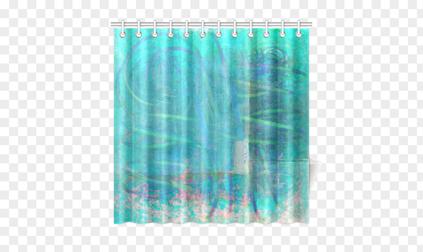 Abstract Modern Curtain Turquoise PNG