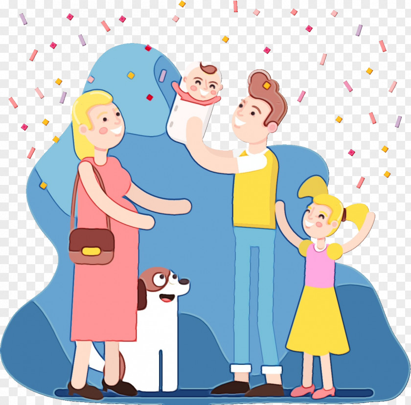 Cartoon Sharing Family Pictures PNG