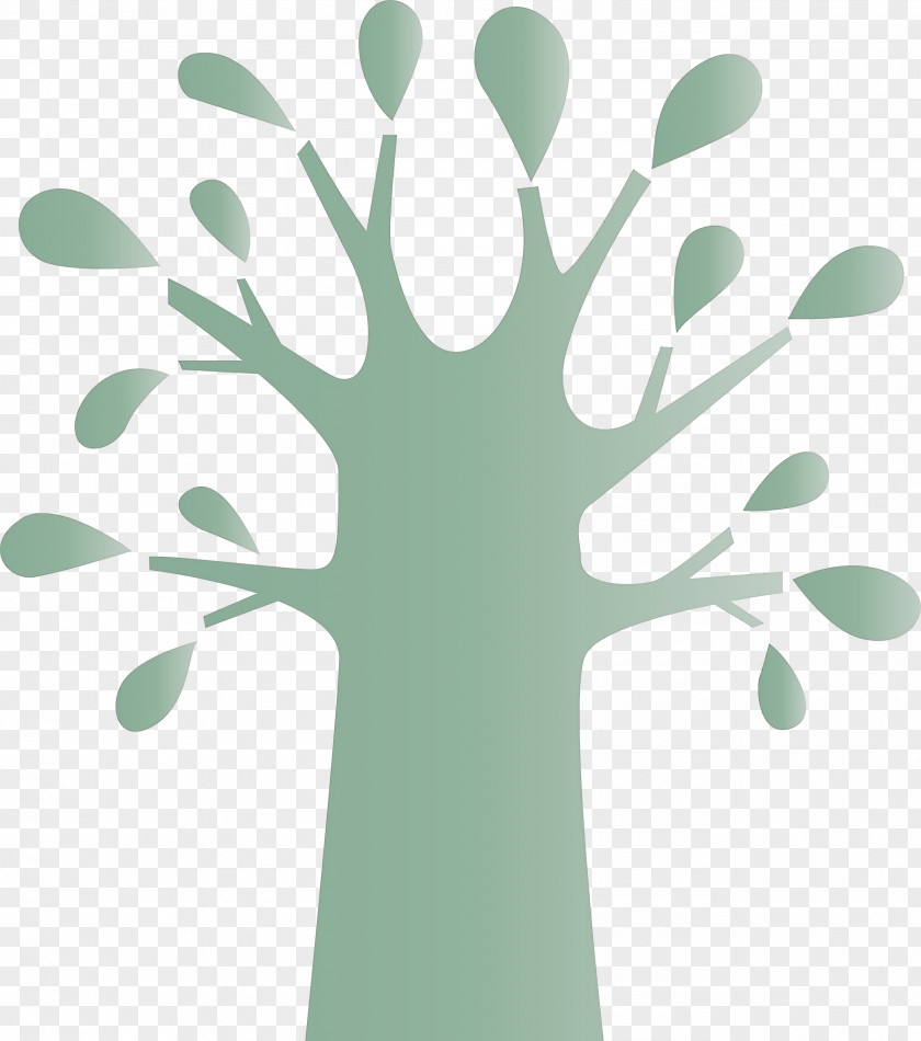 Green Leaf Tree Hand Plant PNG