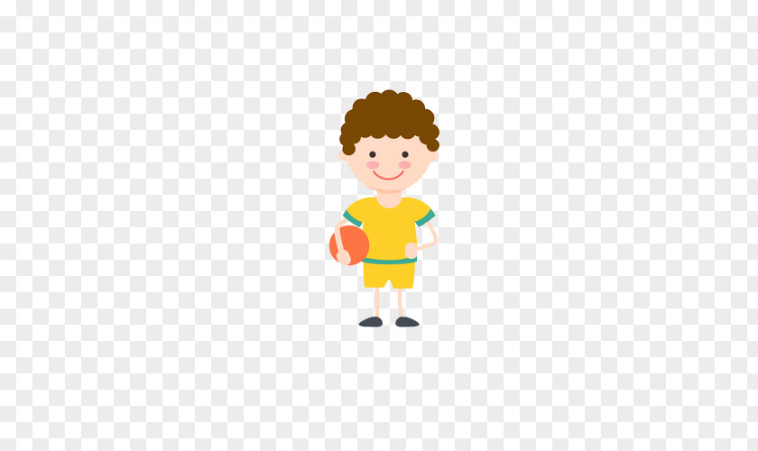 Curly Boy Football Drawing PNG