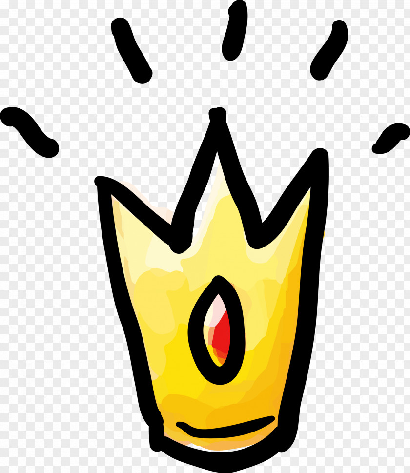 Lovely Golden Noble Crown Drawing Icon PNG