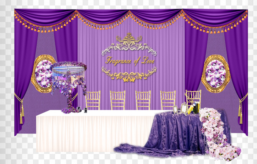 Purple Romantic Wedding Arrangement Marriage PNG
