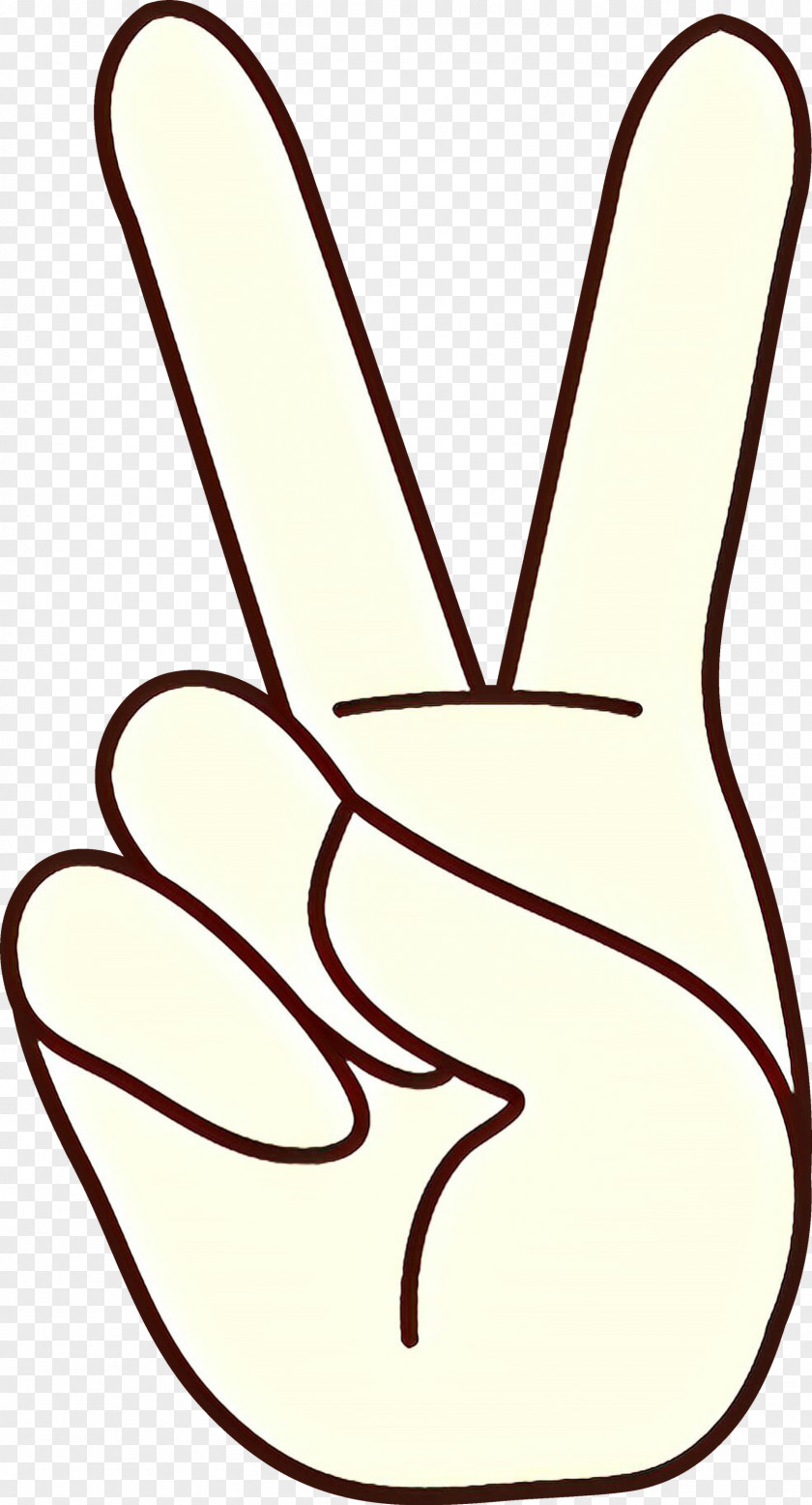 Thumb Finger Peace Symbols Line Art PNG