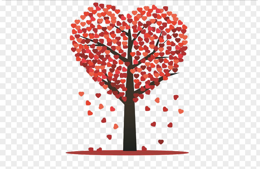 Tree Red Leaf Heart Plant PNG