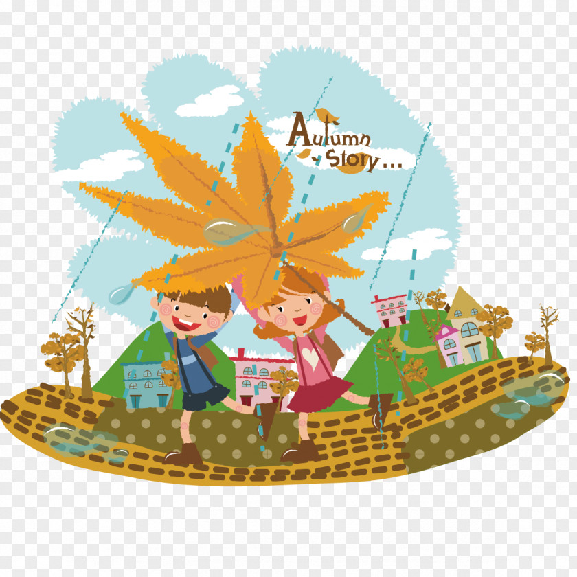 Storm Leaves Children Download Autumn Icon PNG