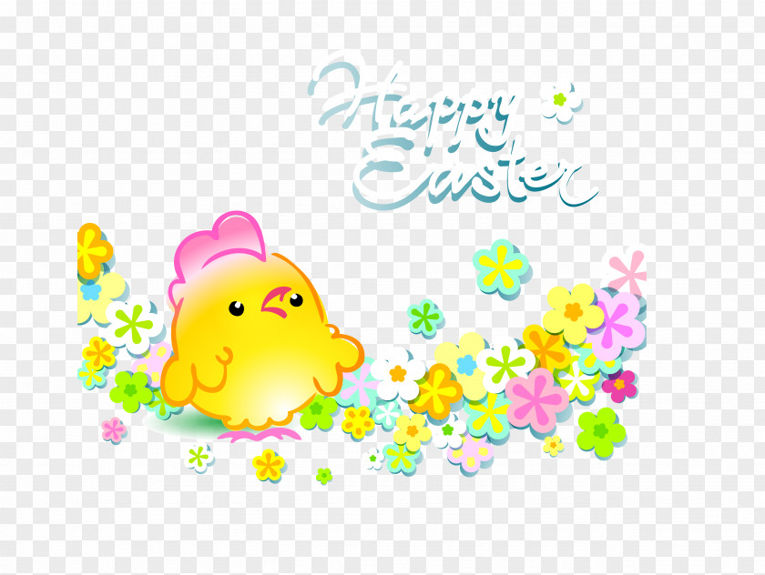 Vector Colored Wreaths Around Easter Chicks Chicken Vecteur PNG