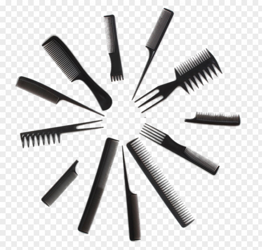 Creative Circle With Comb Brush Beauty Parlour Afro Hair Care PNG