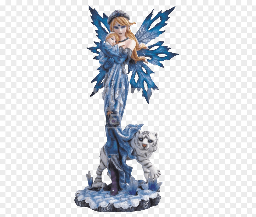 Fairy The With Turquoise Hair Figurine Statue White Lion PNG