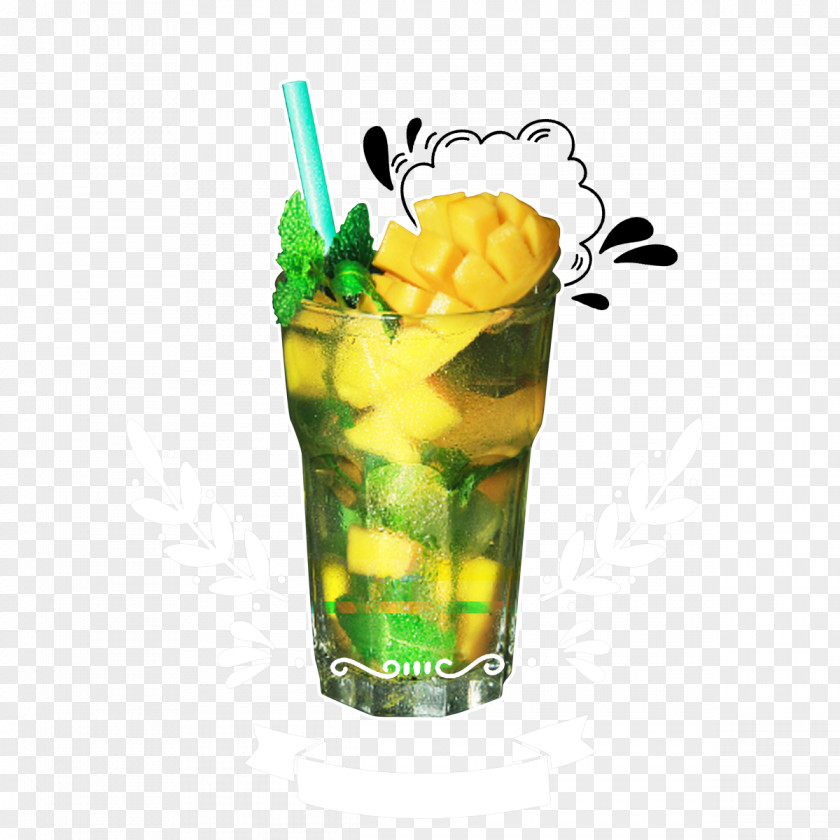 Ice Drink Green Tea Oolong Milk Mango PNG
