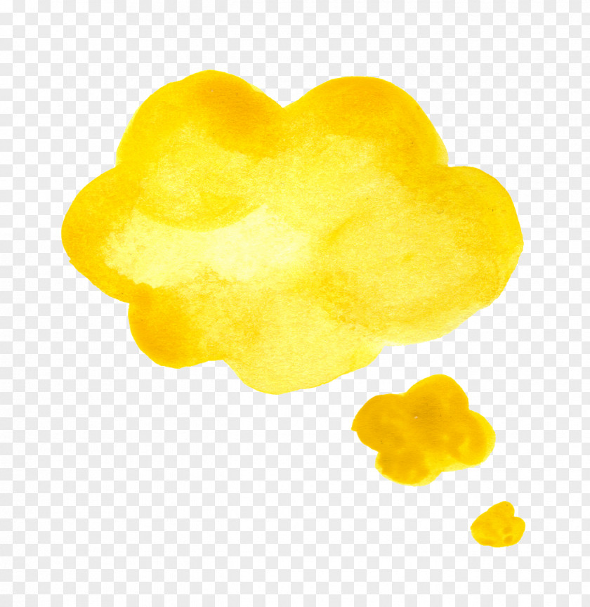 YELLOW Yellow Watercolor Painting Speech Balloon PNG
