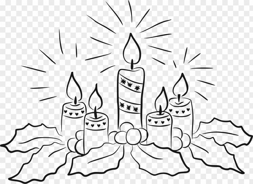 Candel Drawing Christmas Advent Candle Wreath PNG