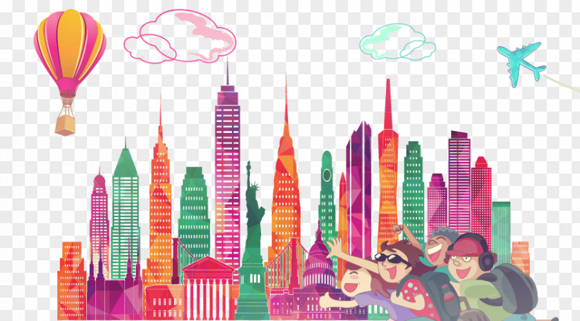 Colorful City Tourism Download PNG