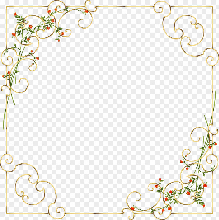 Delicate Frame Cliparts Picture Frames Flower Gold Clip Art PNG