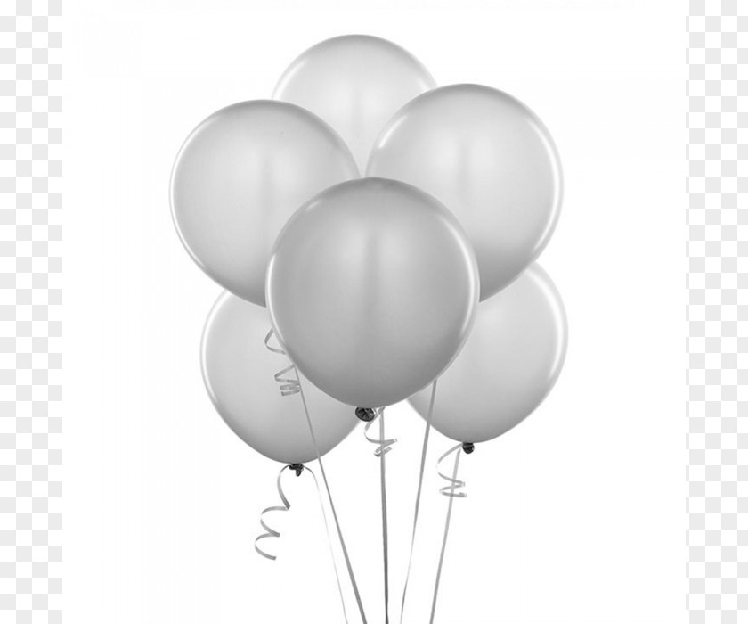 Balloon Party Birthday Paper Silver PNG