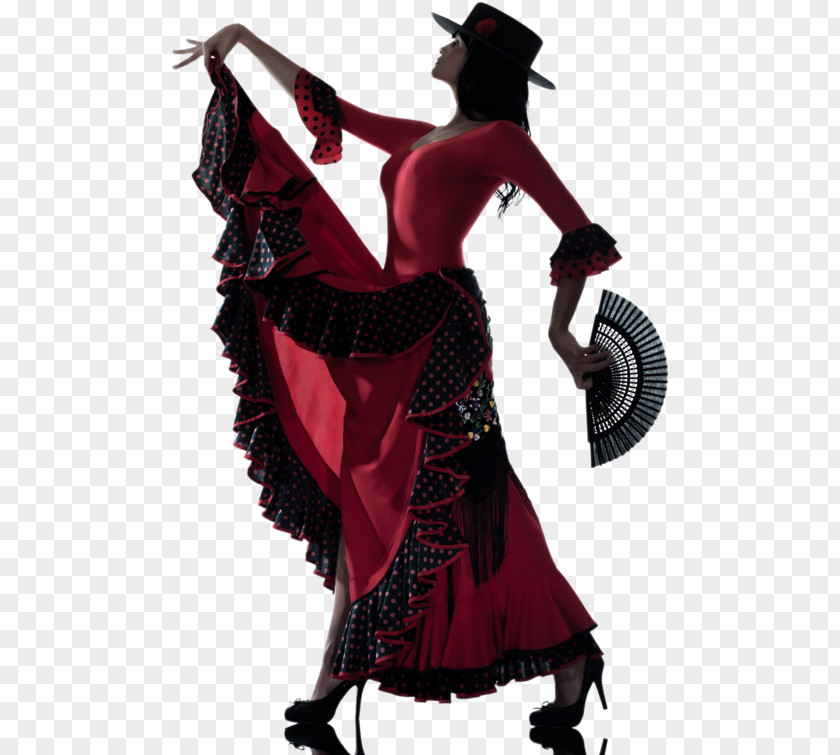 Evening Dress Flamenco Silhouette Dance Stock Photography PNG
