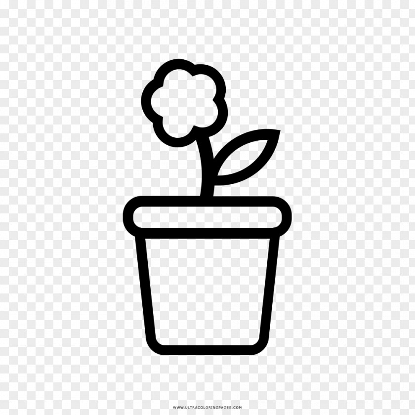Flower Pot Flowerpot Drawing Coloring Book Como Dibujar PNG