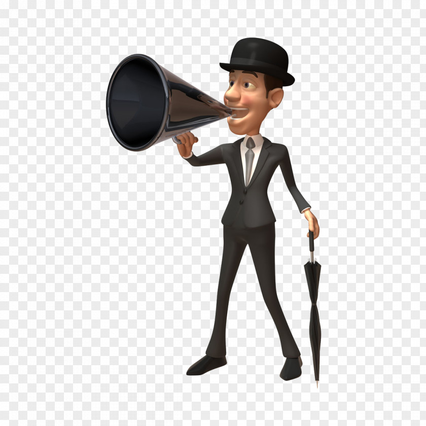 Gentleman Holding A Trumpet 3D Computer Graphics Businessperson Royalty-free Clip Art PNG