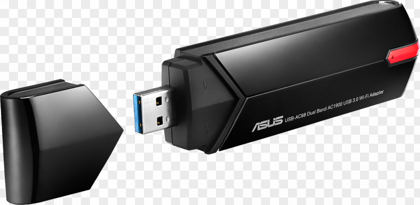 Laptop Asus Usbac68 Dualband Ac1900 Usb 3.0 Wifi Adapter With Included Cradl Wi-Fi Wireless USB PNG