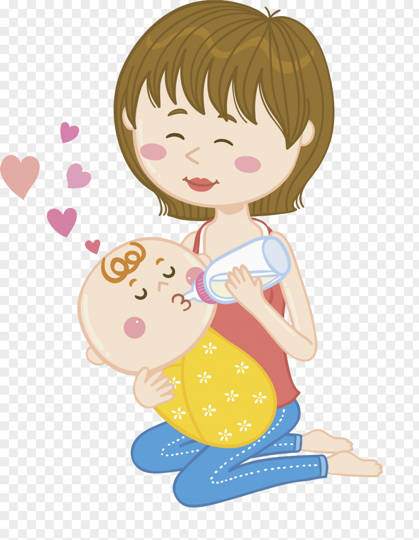 Suckling Baby Breastfeeding Drawing Lactation Animation PNG