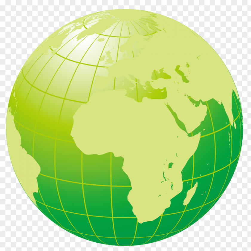 Vector Green Earth Globe Middle East World Map Clip Art PNG