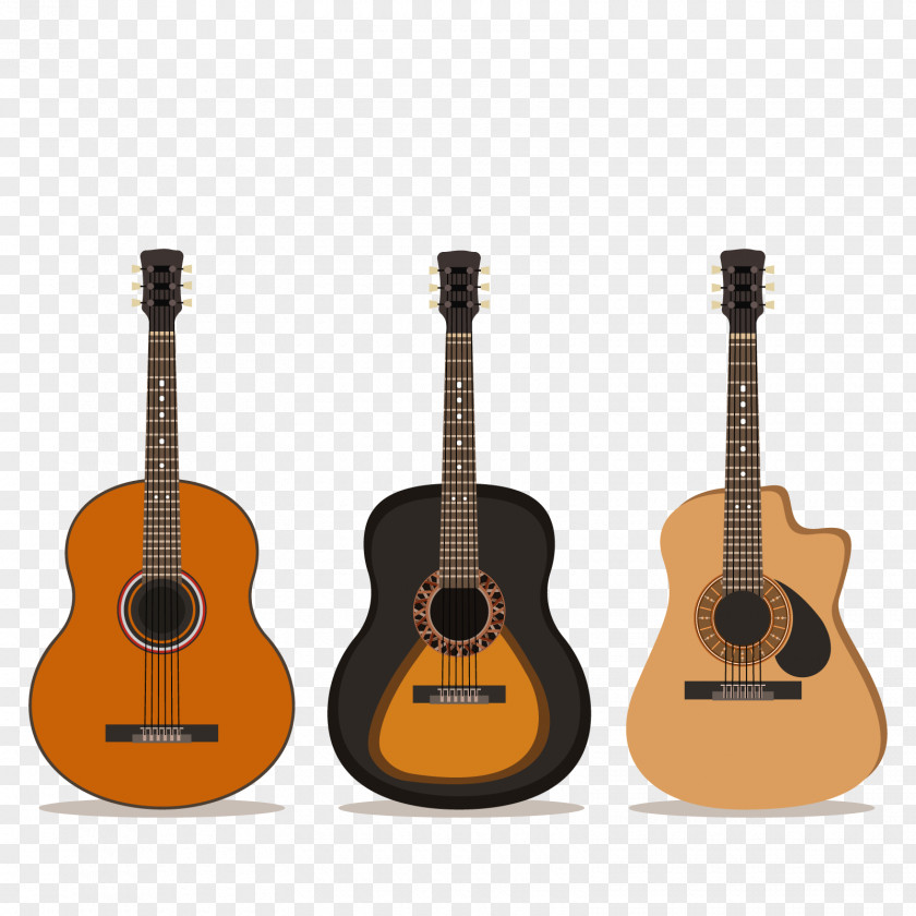 Vector Yellow Guitar Acoustic Ukulele Tiple Bass Cuatro PNG