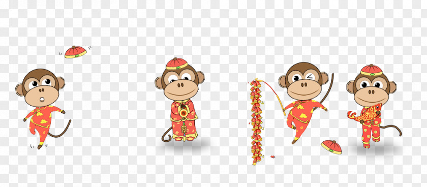 2016 New Year Golden Monkey Jinbao Chinese Year's Day PNG