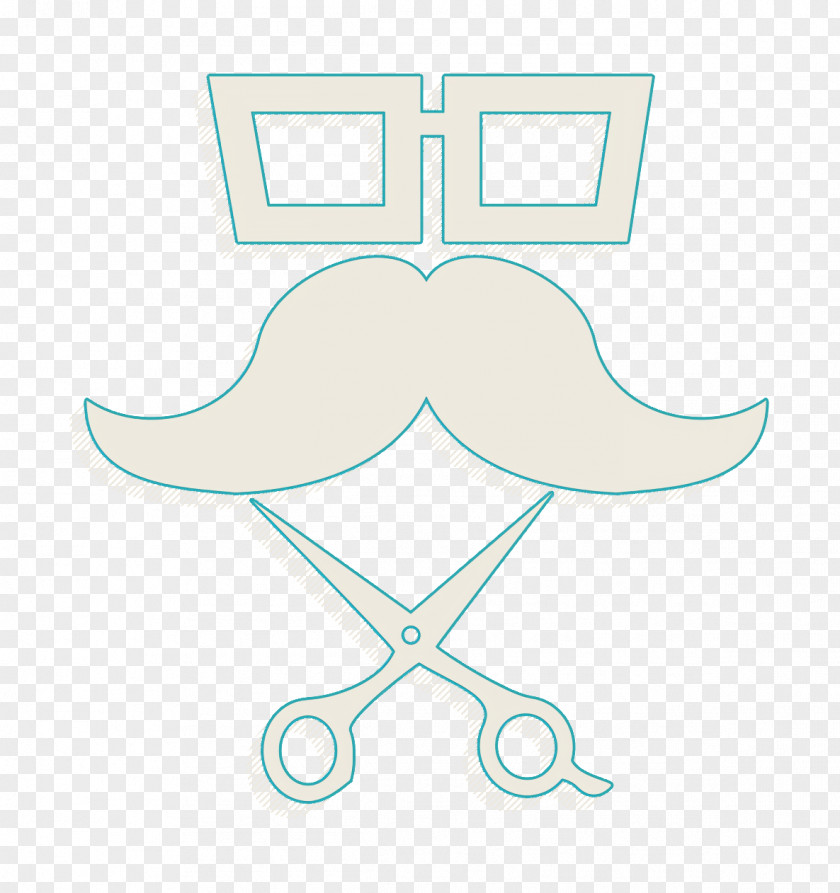 Icon Hairdresser Eyeglasses Mustache And Scissors Hair PNG