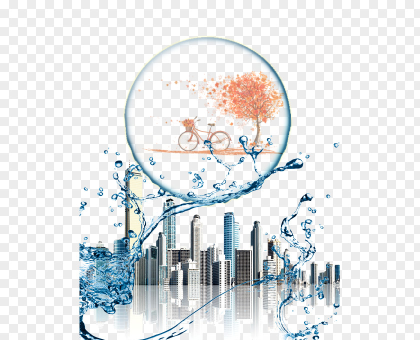 City Silhouette Graphic Design PNG