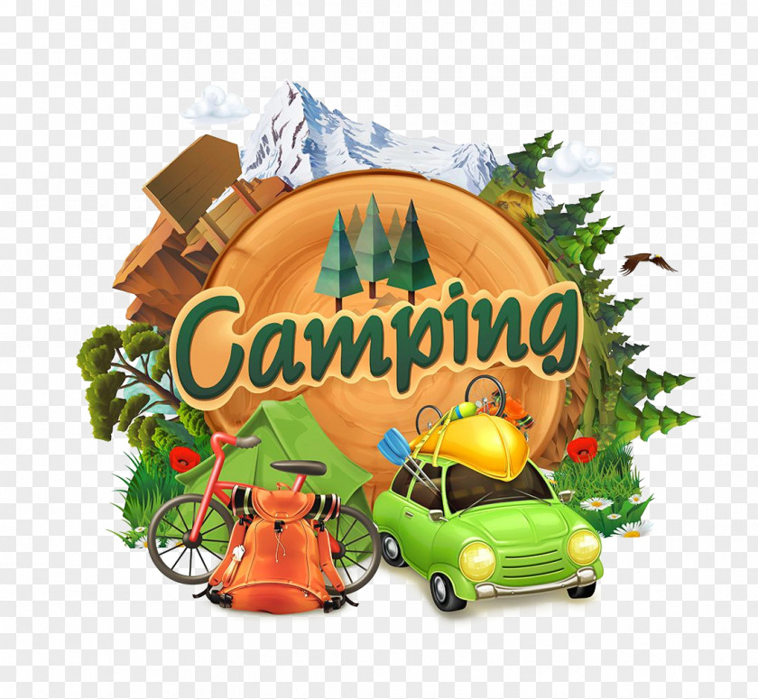 Outdoor Camping Adventure Illustration PNG