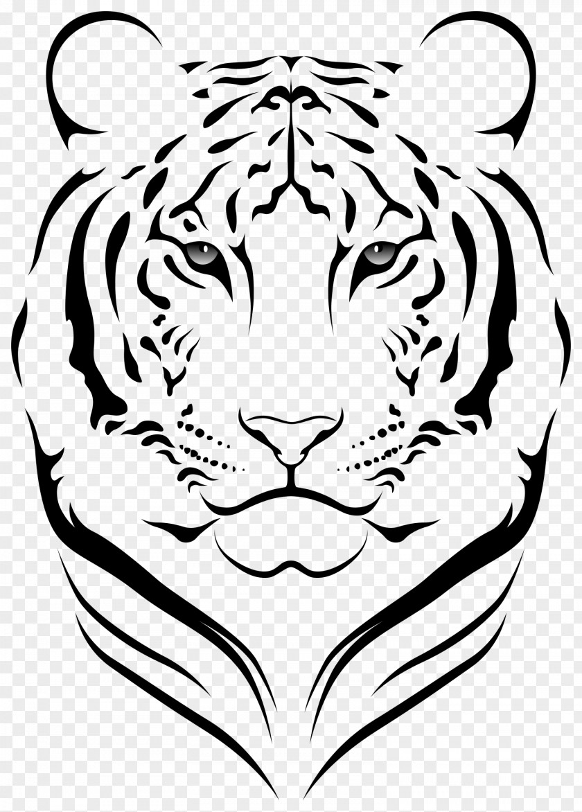 Stroke Bengal Tiger Face Clip Art PNG