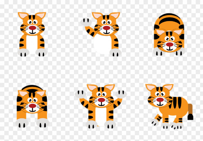 Tiger Creative Cartoon Cat Animation PNG