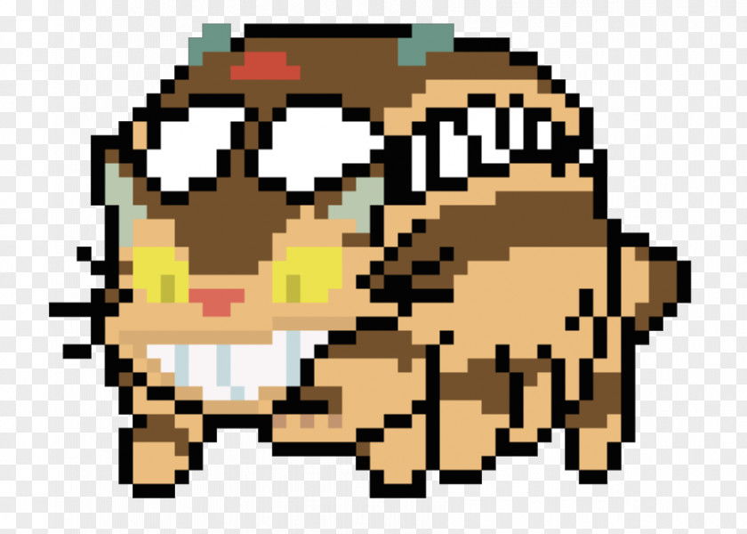 Totoro Catbus Pixel Art PNG