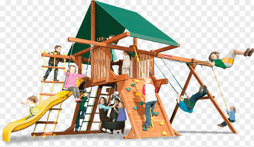 Wood Swing Playground Outdoor Playset FunMakers Jungle Gym PNG