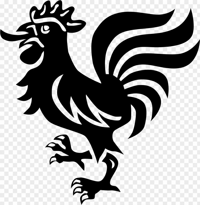 Blackandwhite Stencil Chicken Logo PNG