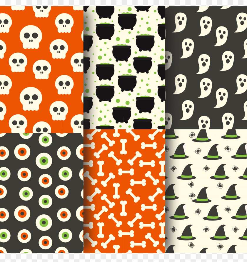 Cute Halloween Seamless Background Vector Jack-o'-lantern Textile Pattern PNG