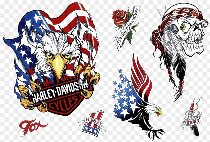 American Eagle Desert Wind Harley-Davidson Motorcycle Tattoo Snake PNG