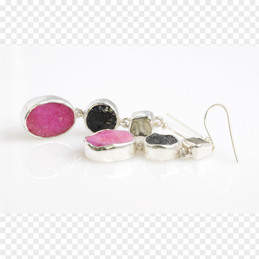 Silver Earring Gemstone Jewellery Purple PNG
