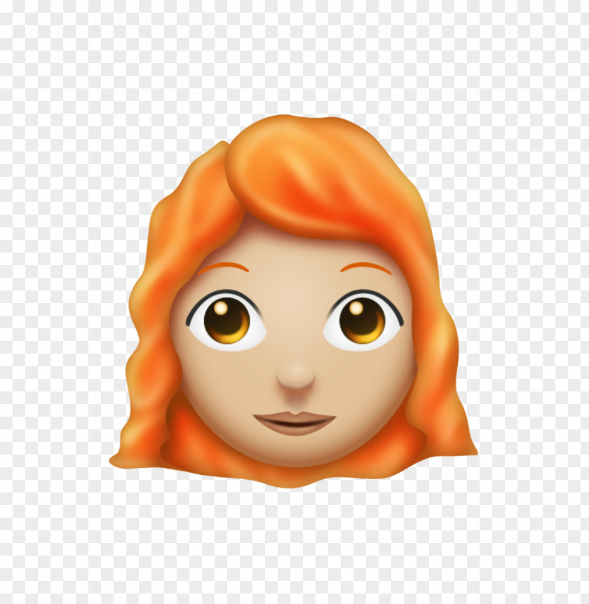 Emoji Red Hair IPhone Text Messaging Emoticon PNG