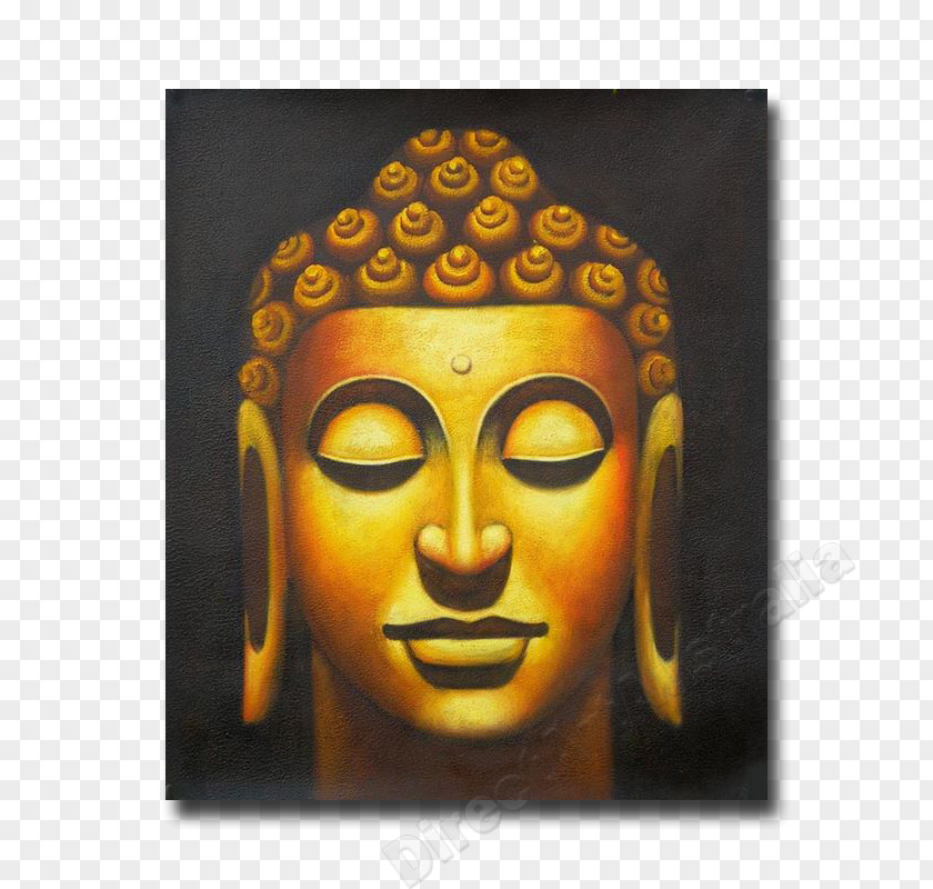 Golden Buddha Buddhism Buddhahood Oil Painting Art PNG