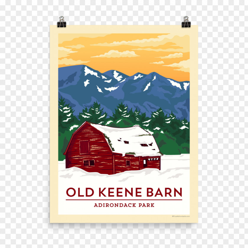 Old Barn Keene Adirondack Park Poster Paper Advertising PNG