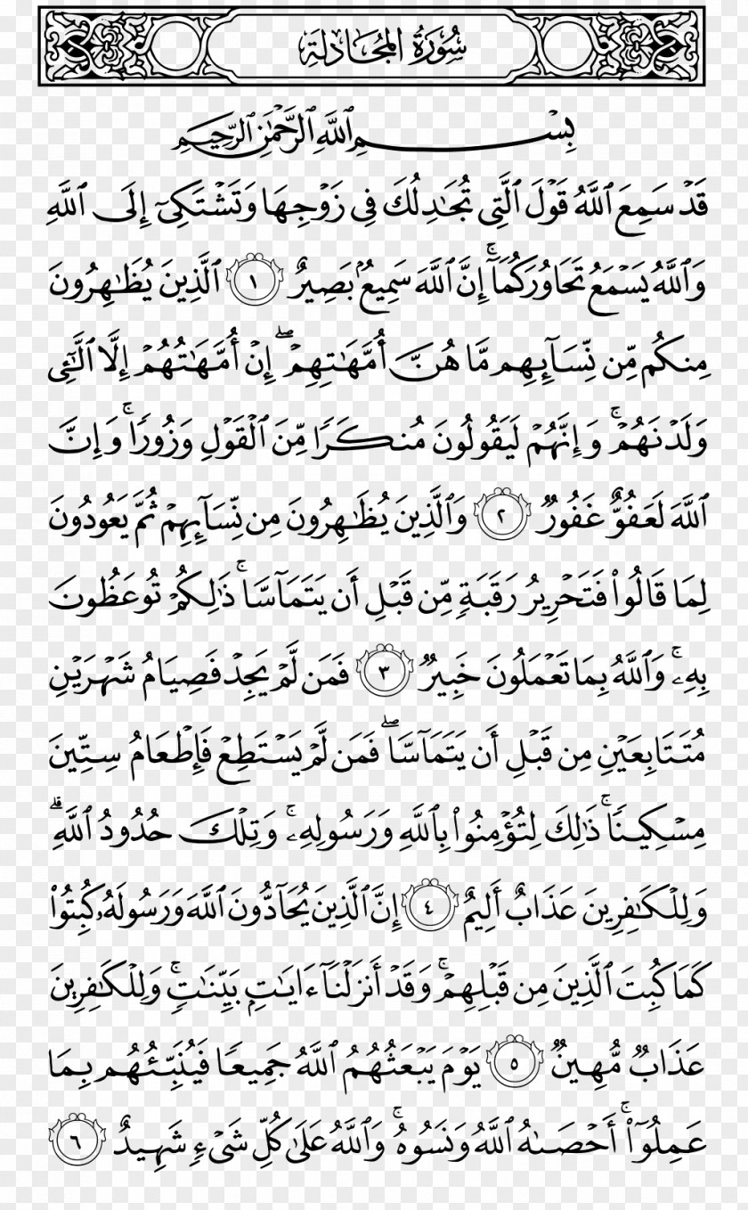 Islam Quran Juz' Juz 28 Al-Mujadila PNG