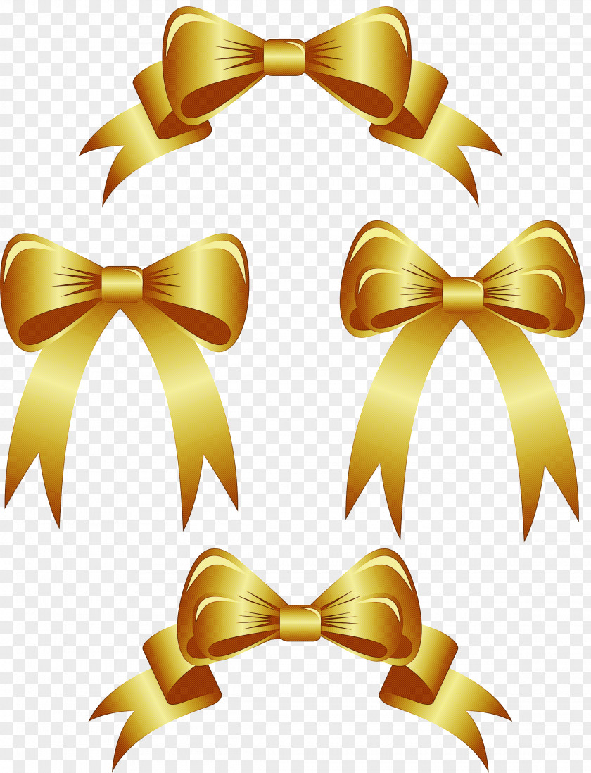 Yellow Ribbon Gold PNG