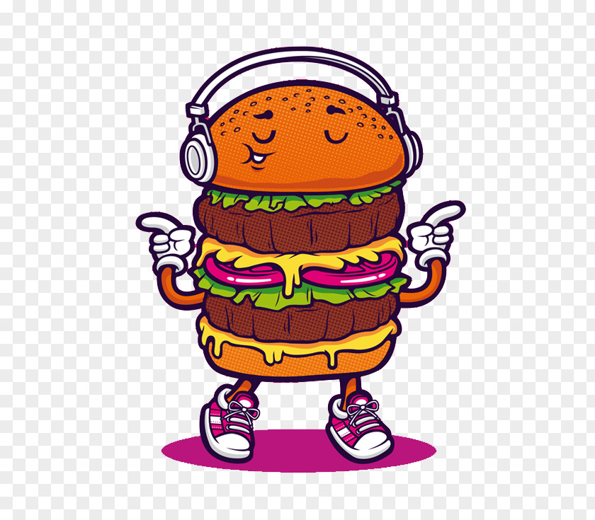 Flat Burger Hamburger T-shirt French Fries Art PNG