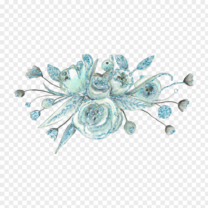 Flower Blue Aqua Teal Image PNG