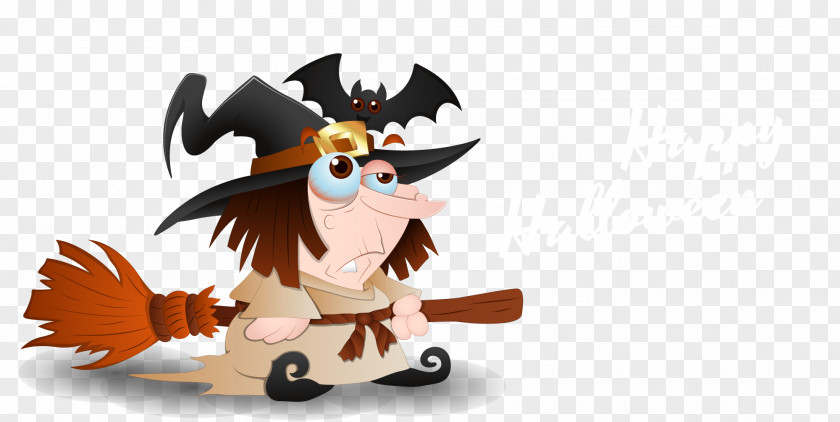 Bat Broom Cartoon Devil Boszorkxe1ny Witchcraft Demon PNG